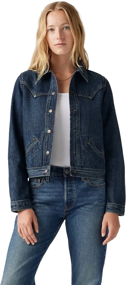 Levi&#39;s&#174; Women&#39;s Original Trucker Riveted Jacket - Silver Lode M: Slim Fit Denim, Midweight, Button Down