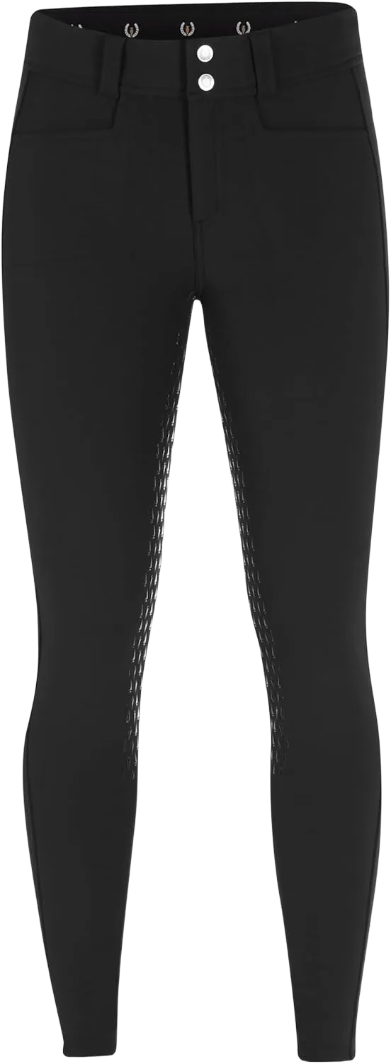 Kerrits Women's Fleece-Lined 3-Season Tailored Full Seat Breech – Silicone Grip Winter Horse Riding Pant for Lessons, Shows 2X Black