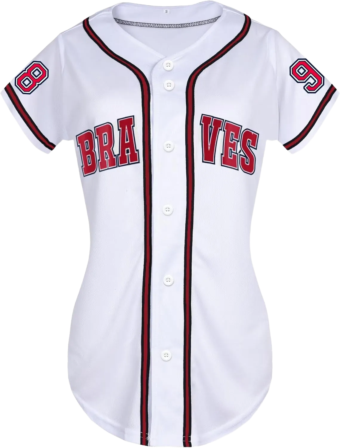 Women 98 Baseball Jersey Country Music Graphic Shirt Vintage Button Down Tshirt Fan Tops White&red Small