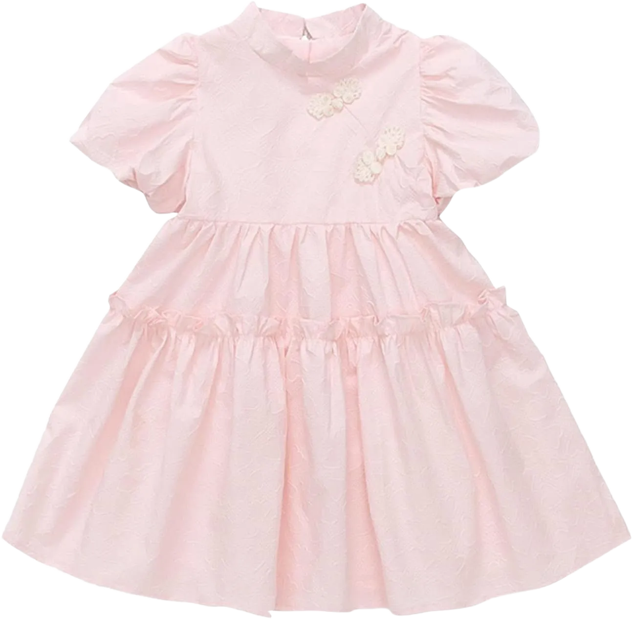 Girls' Improved Cheongsam Dress Summer Chinese Wind Female Baby Summer Flower Dress Girls Clothes 5 Years Old Red 6-7 Years