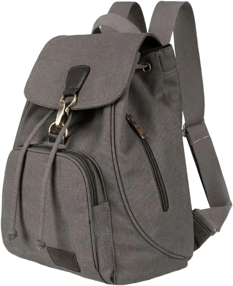 Stylish Canvas Backpack for Women Travel Daypack Trendy School Bag with Spacious Storage Gray