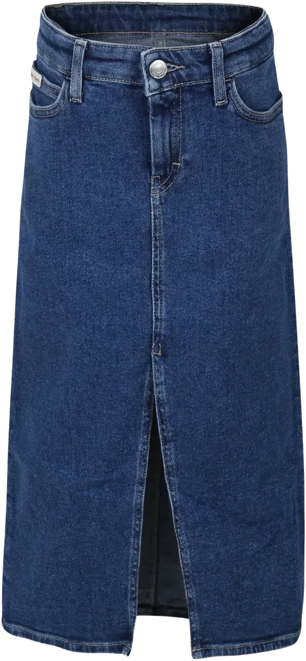 denim midi skirt