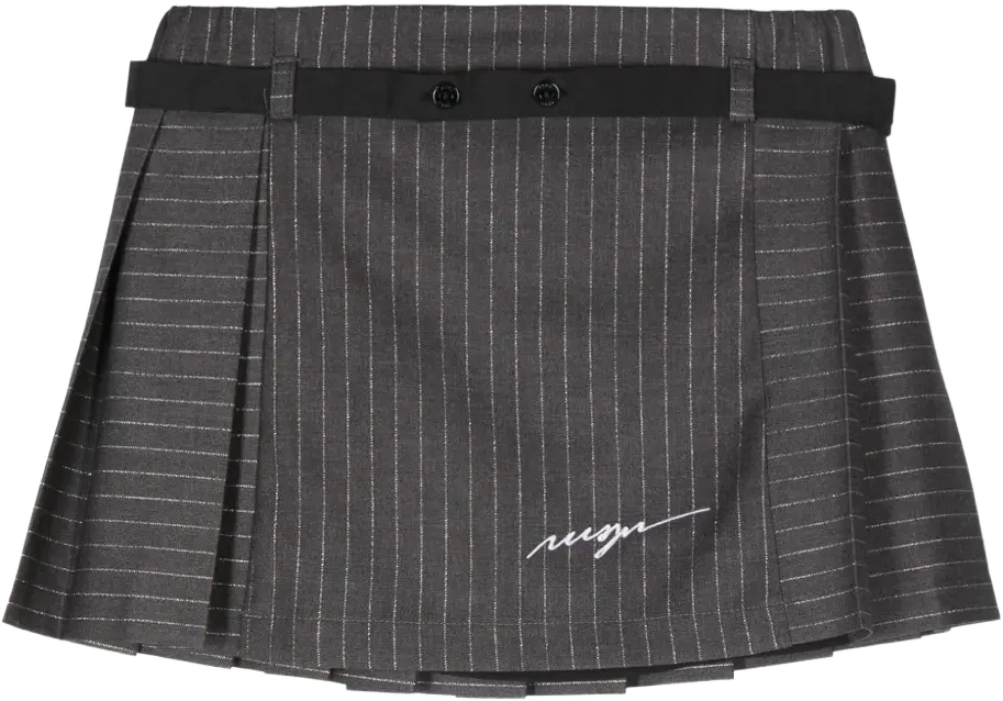 pinstriped lurex mini skirt
