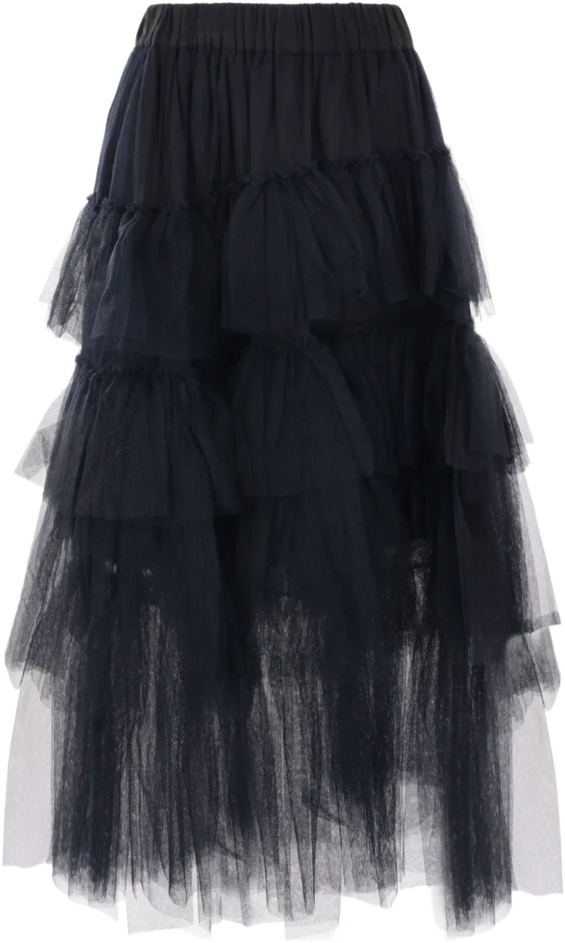tulle midi skirt
