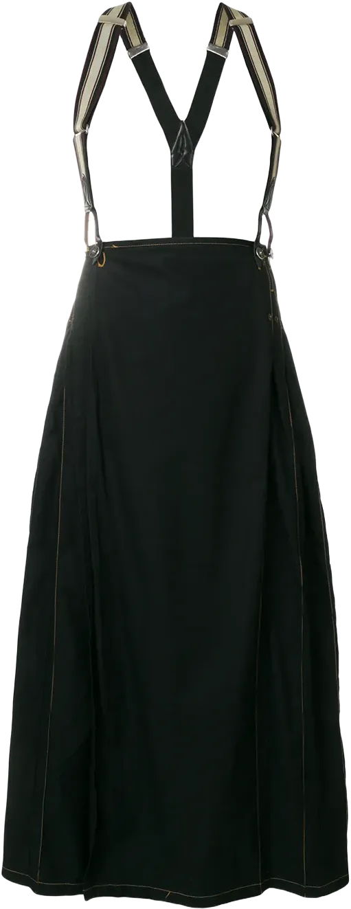 suspenders pleated skirt