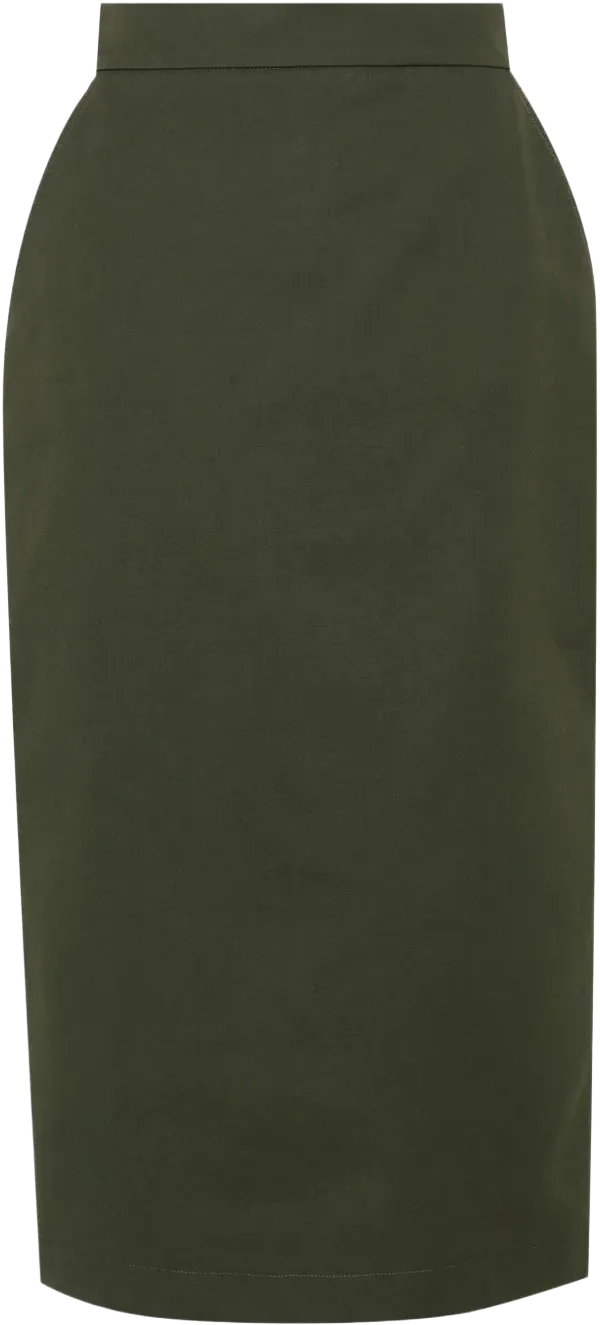 cotton pencil midi skirt