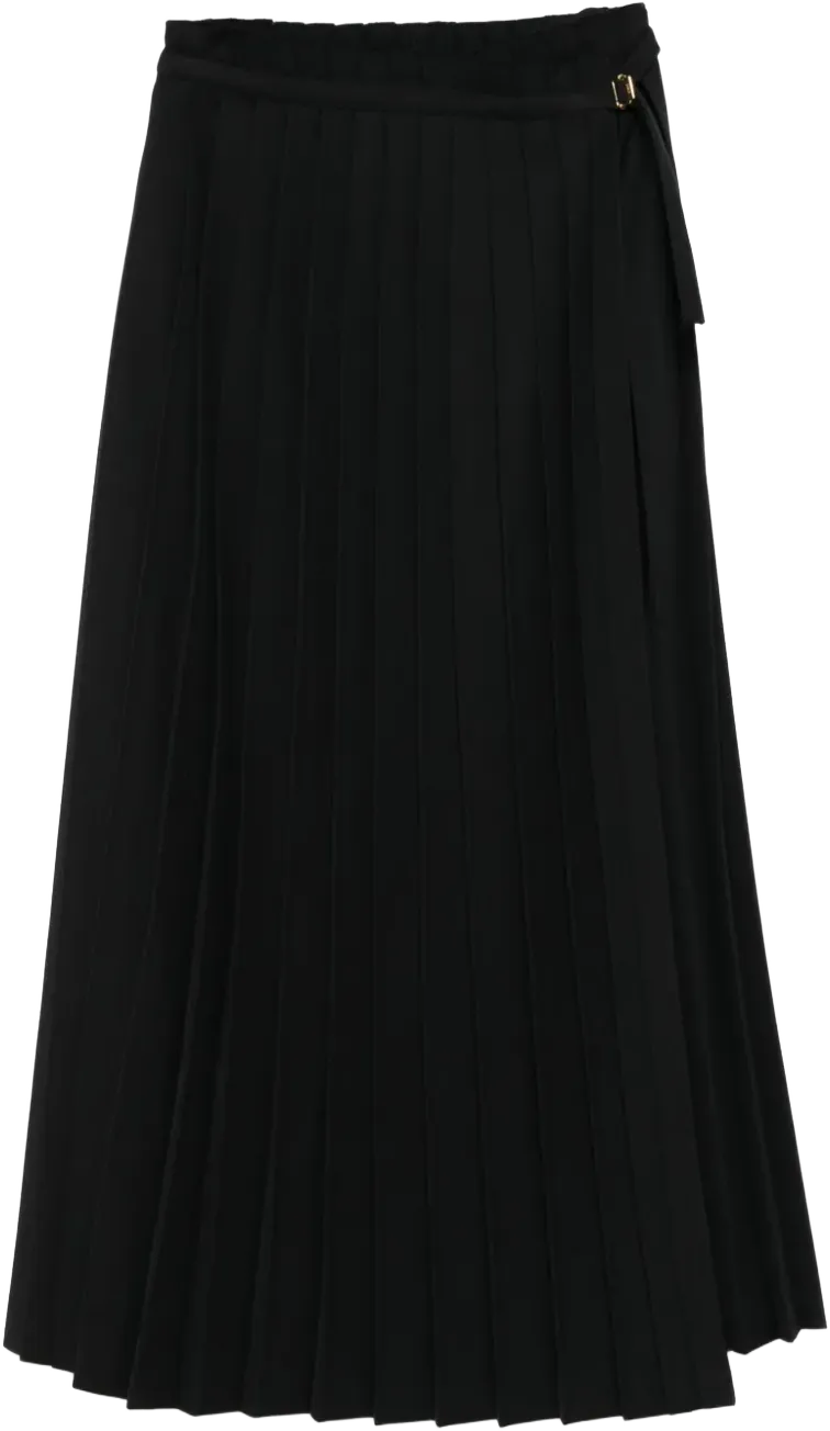pleated maxi skirt