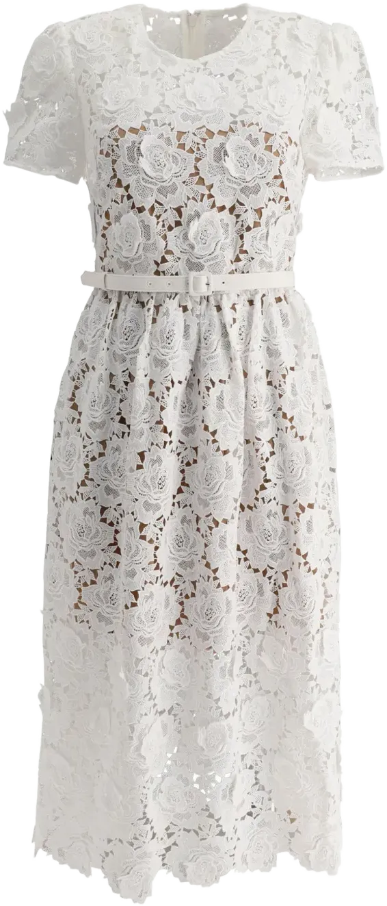 floral-lace midi dress
