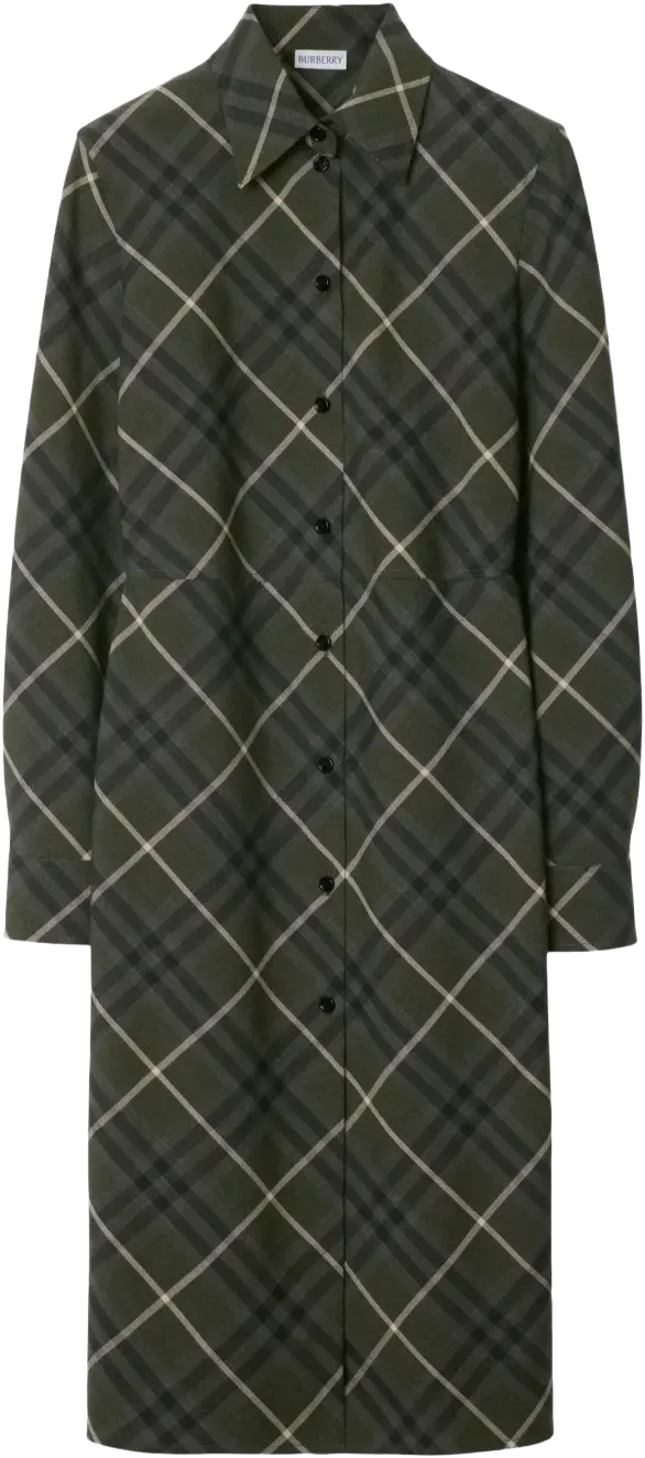 check-print shirt dress