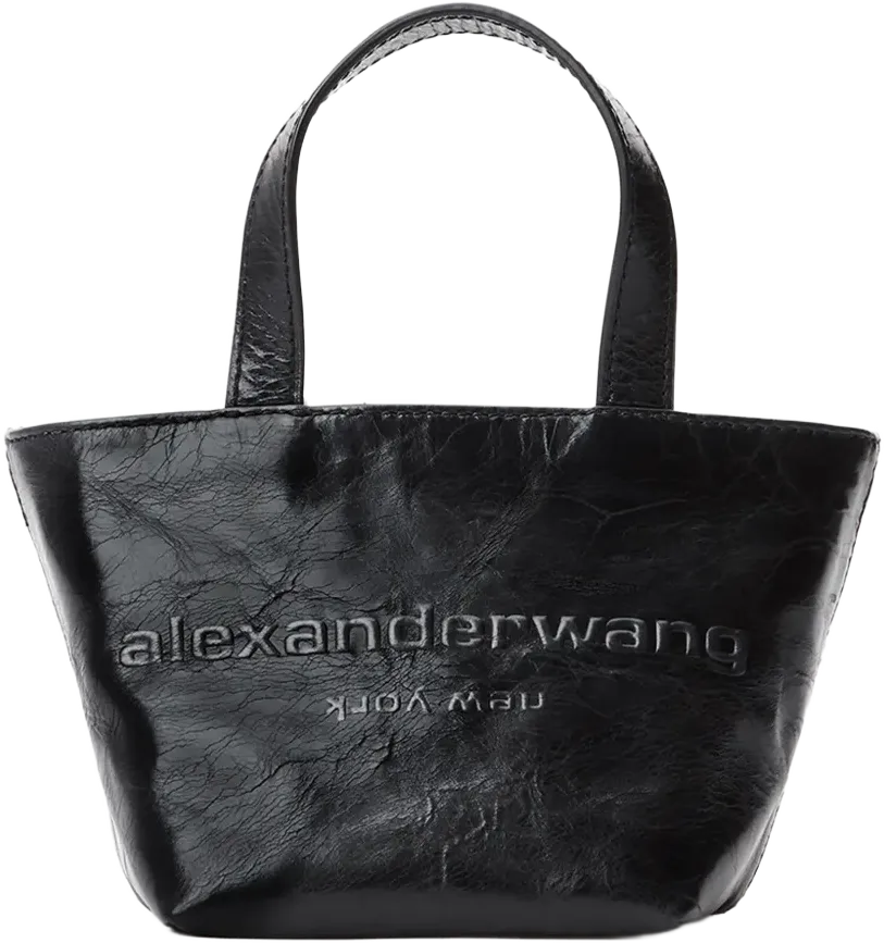 mini Punch logo-embossed leather tote bag