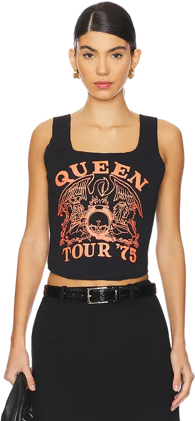 Breslin Band Tee Corset Top Alice + Olivia