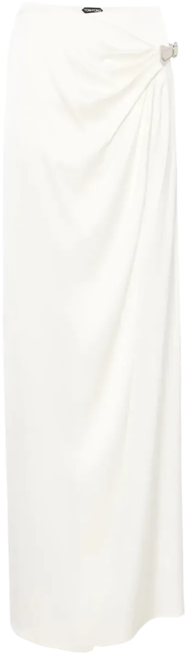 satin-effect midi skirt
