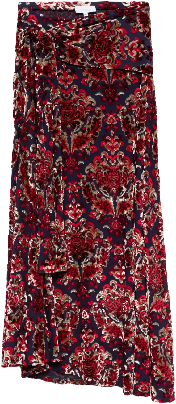 flocked-pattern maxi skirt