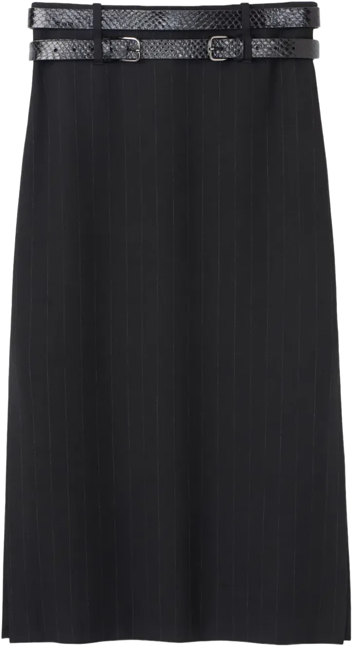 pinstripe-pattern skirt