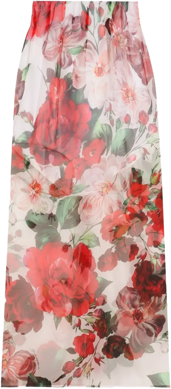 floral-print midi skirt