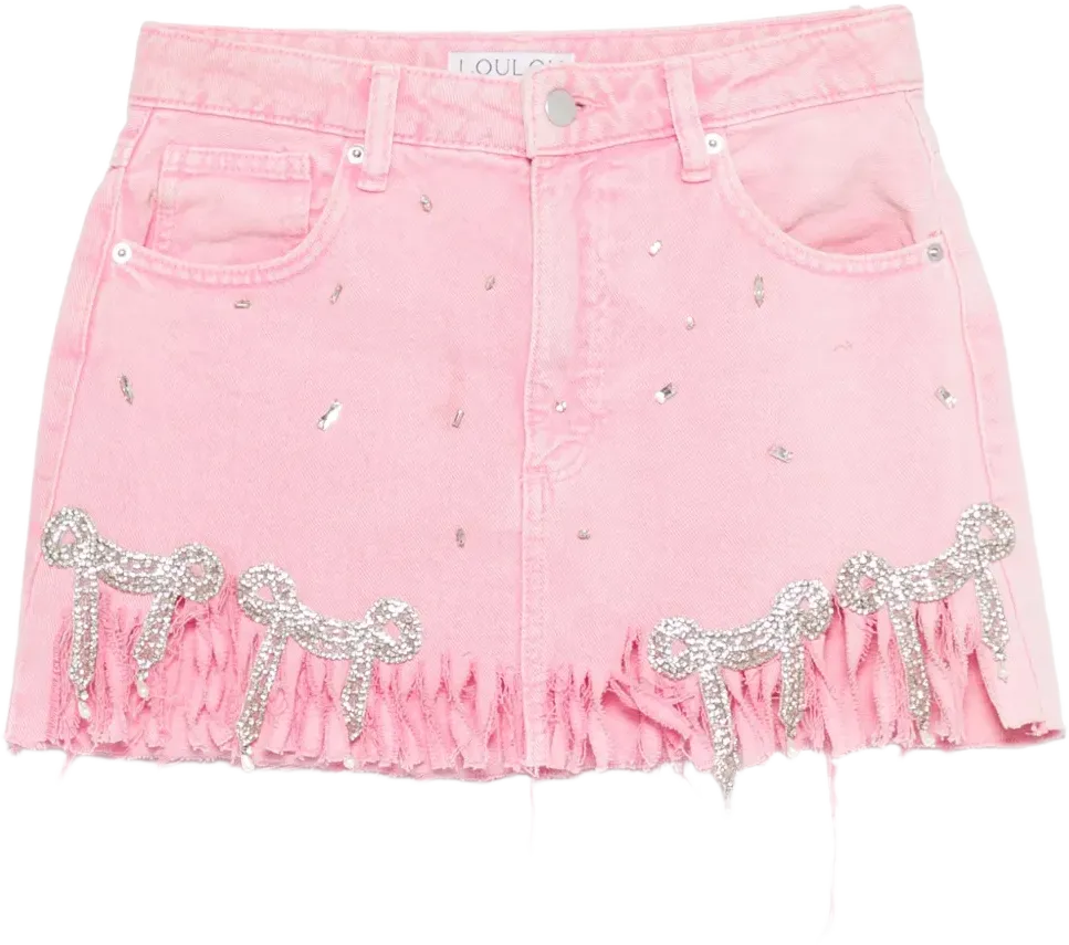 high-rise denim miniskirt