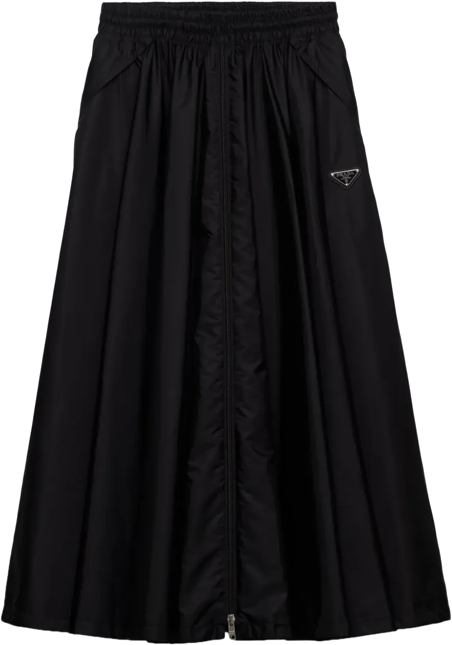 triangle-logo zipped maxi skirt