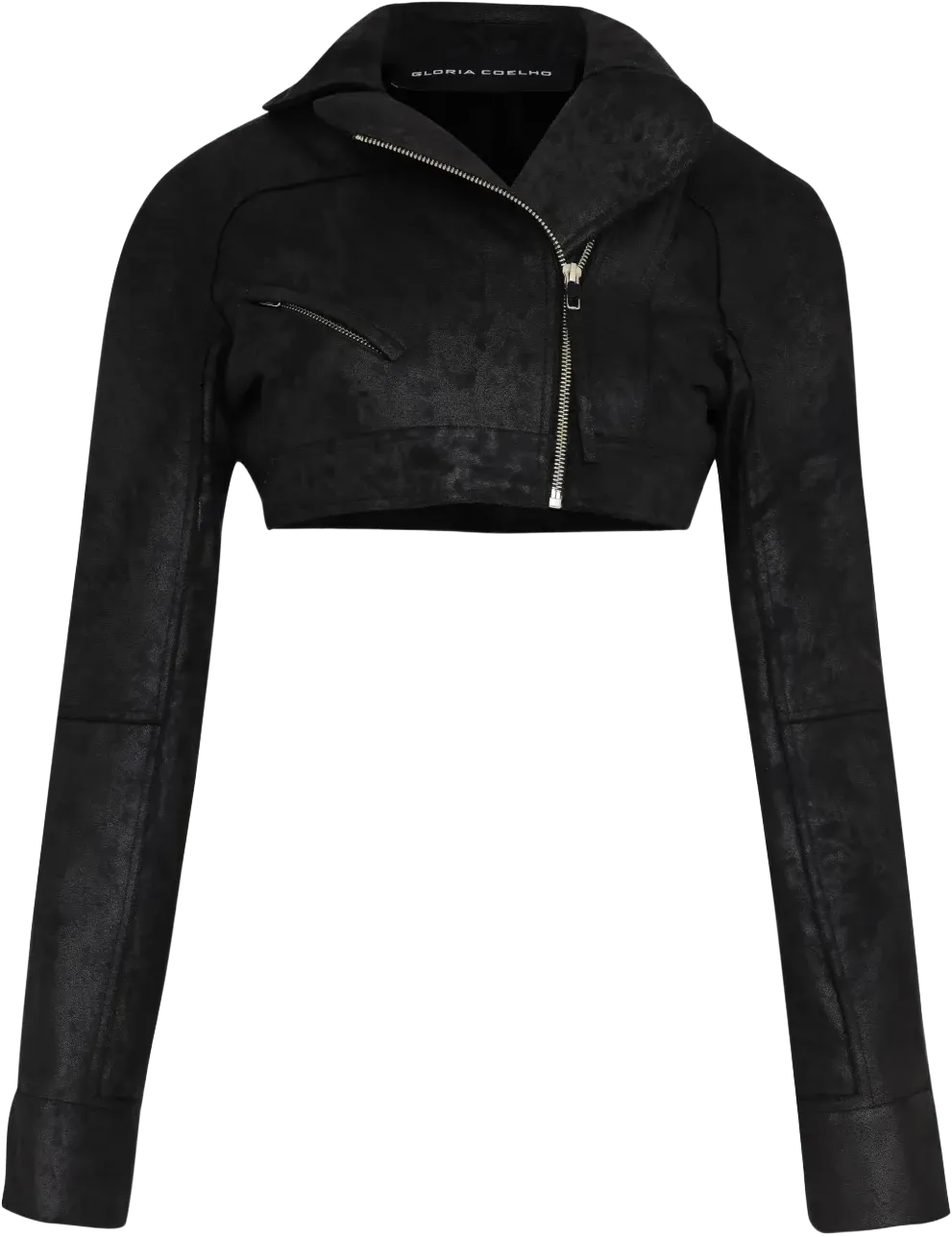 faux-leather cropped jacket