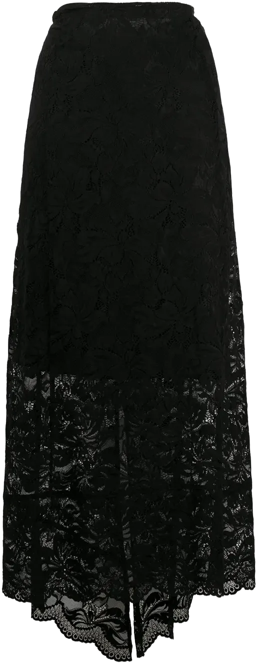 split-hem lace midi skirt 
