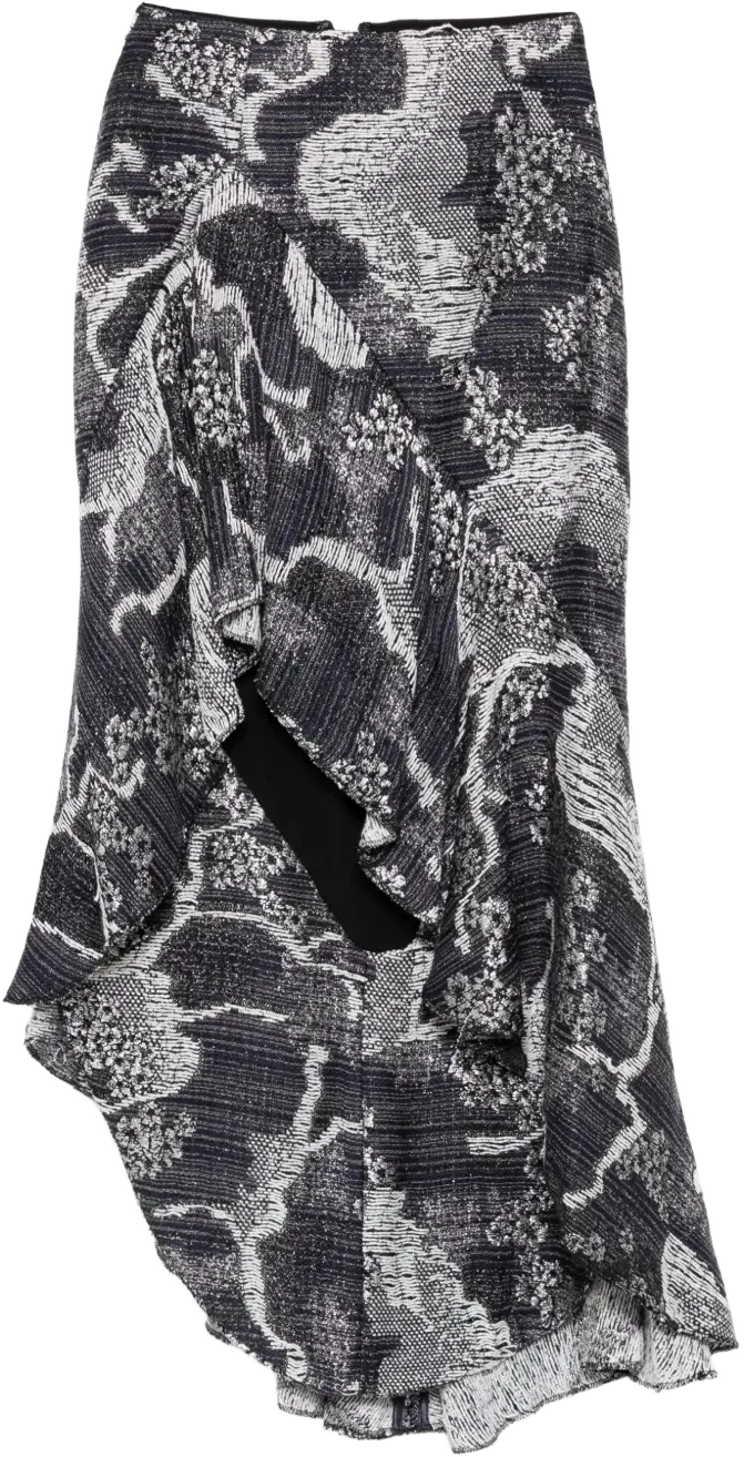 asymmetrical tweed skirt