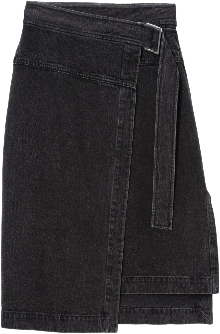 denim wrap skirt