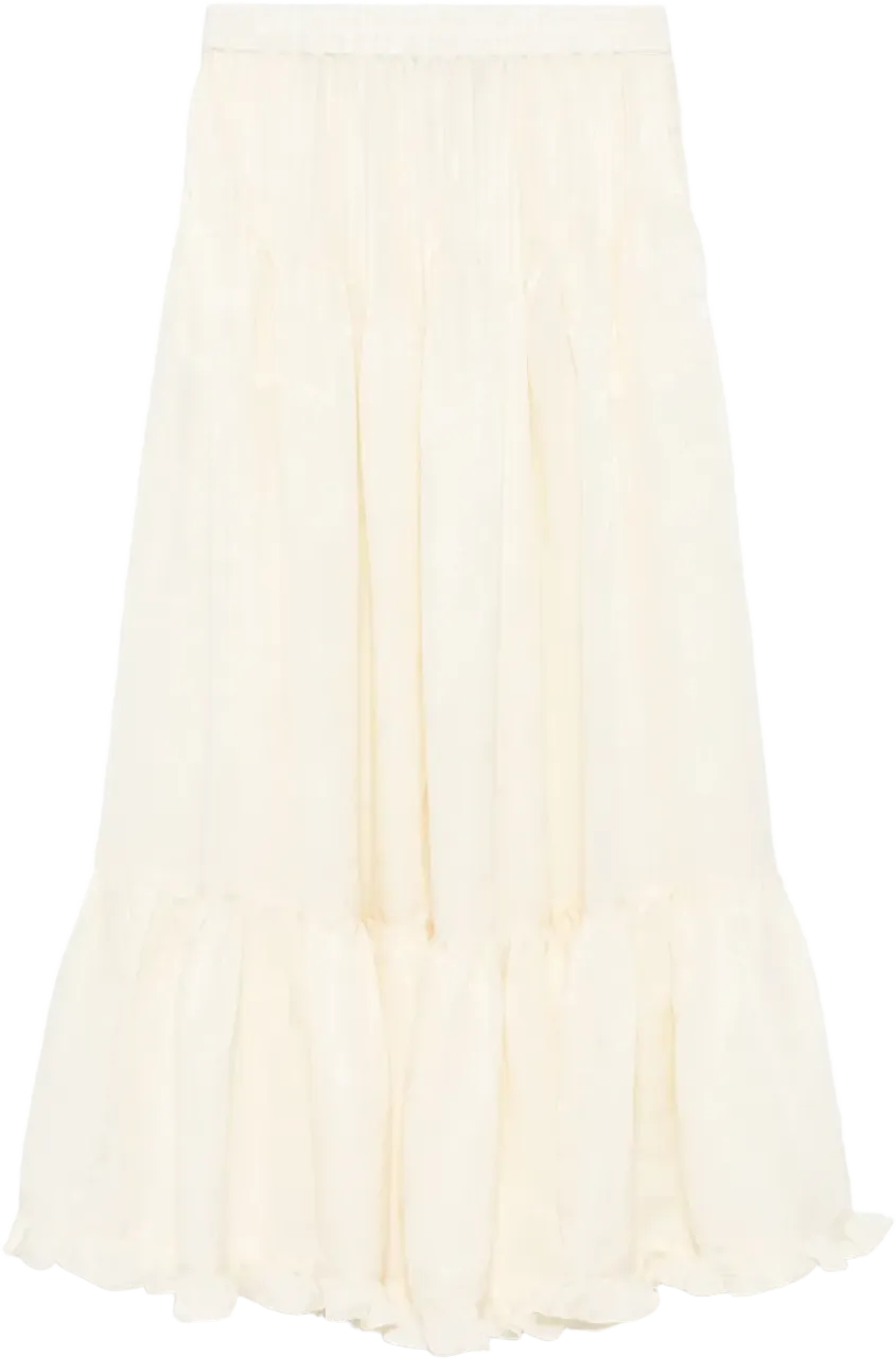 ruffled-hem maxi skirt