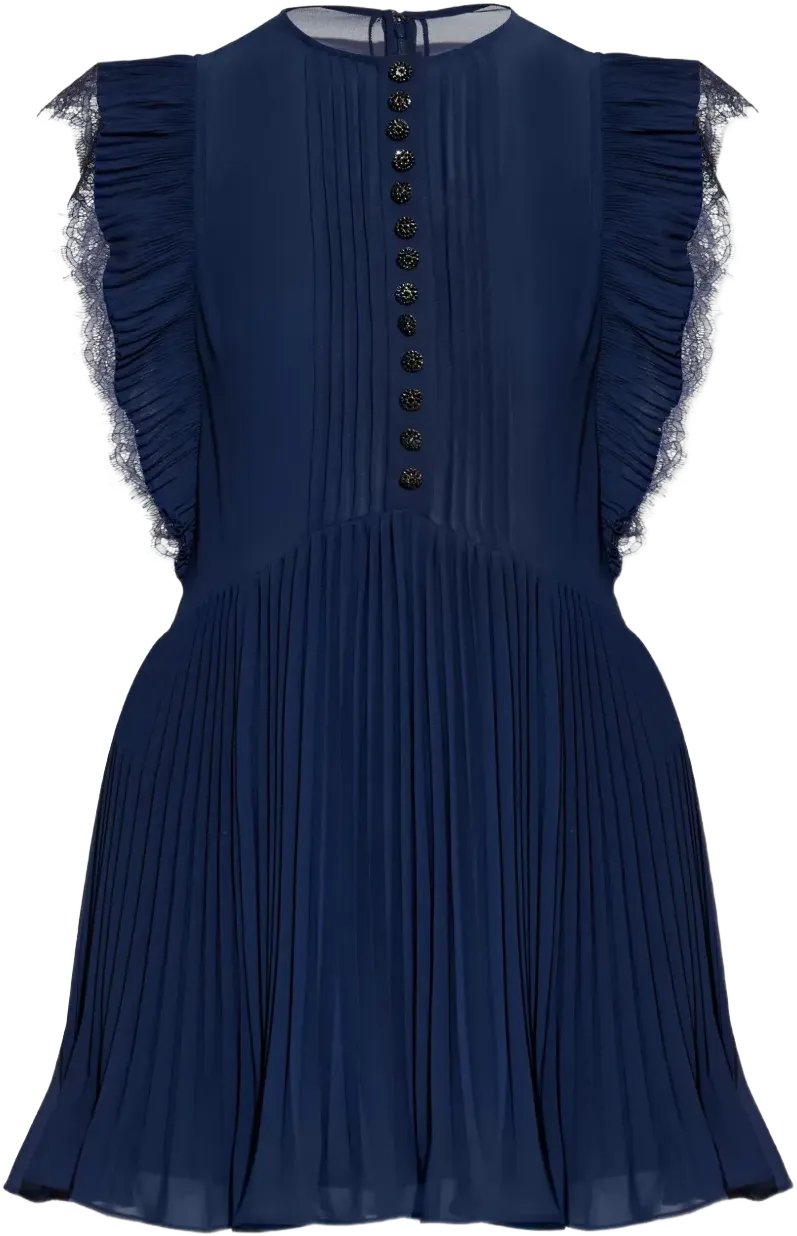 pleated mini dress