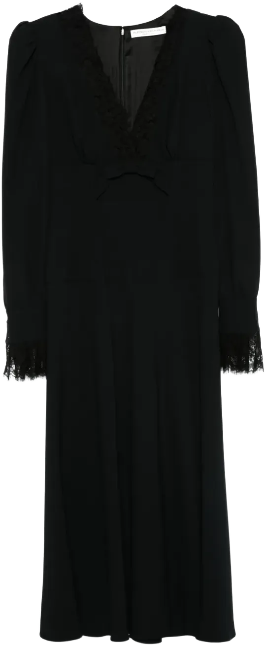 V-neck midi dress
