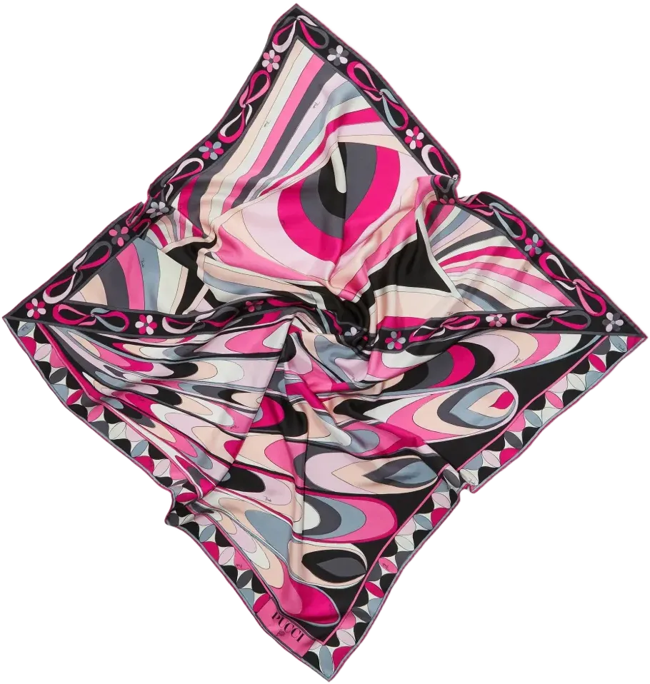 Irid-print silk scarf