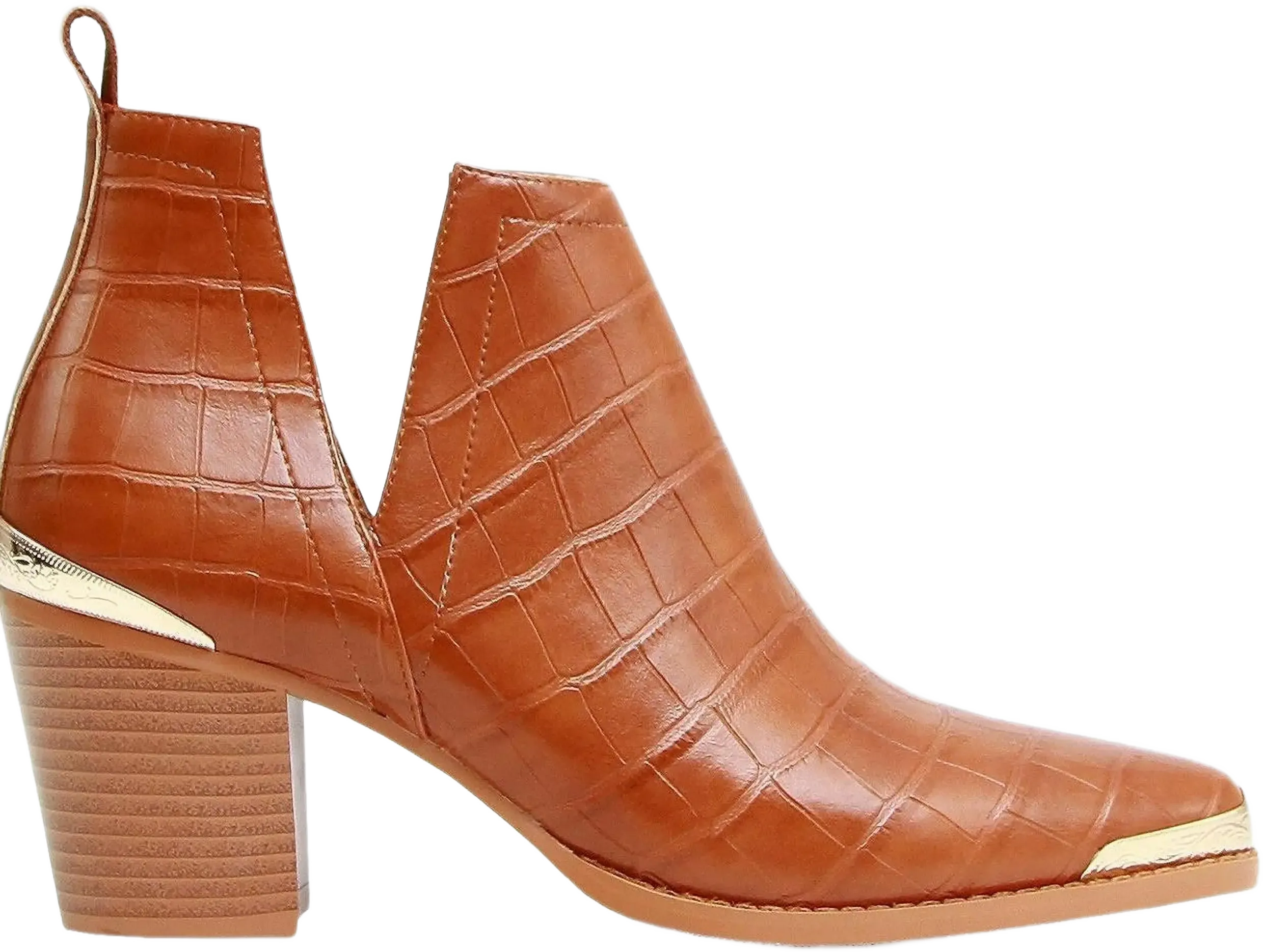 Belle & Bloom Austin Croc Embossed Ankle Boot