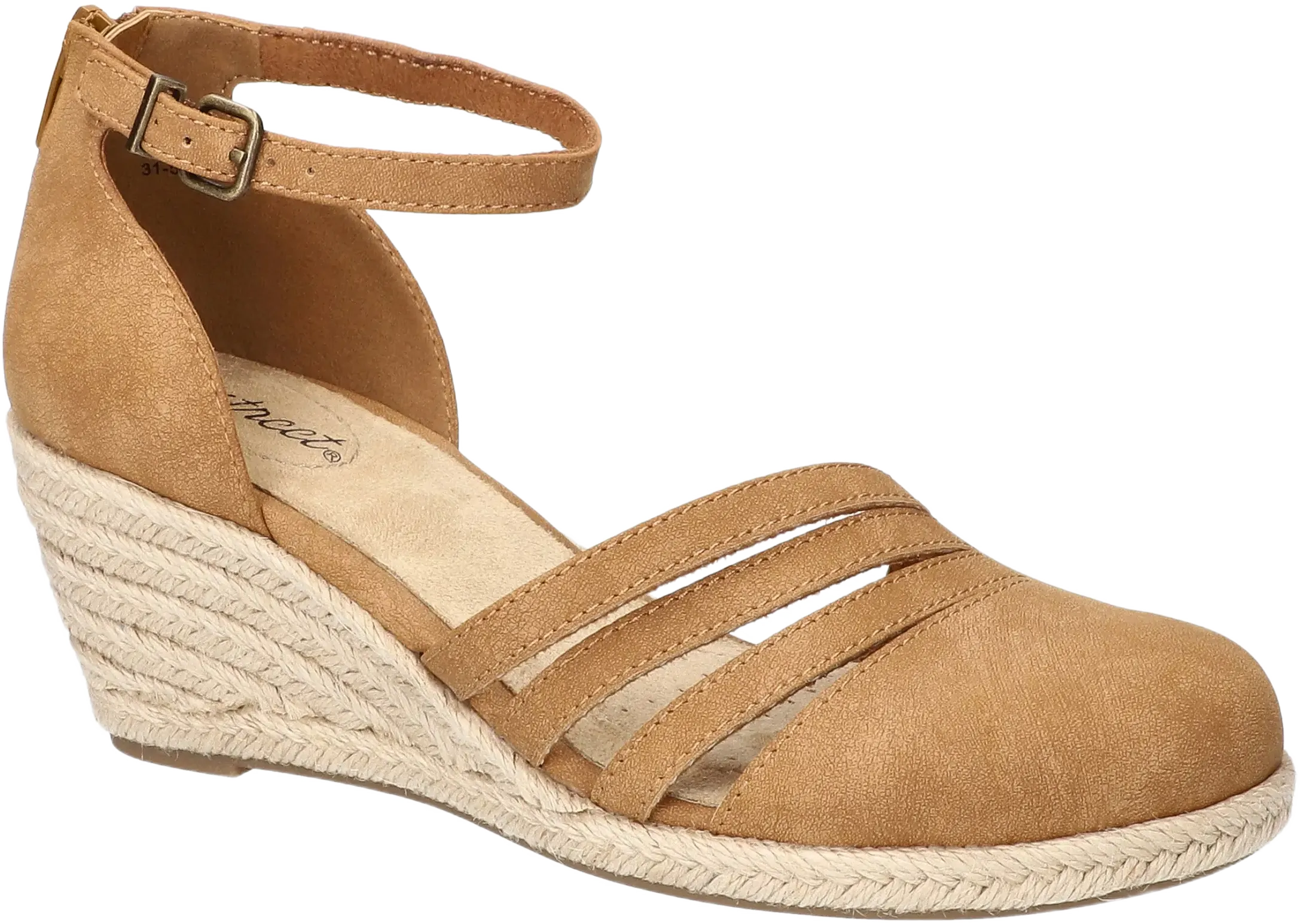 EASY STREET Daytona Ankle Strap Espadrille Platform Wedge