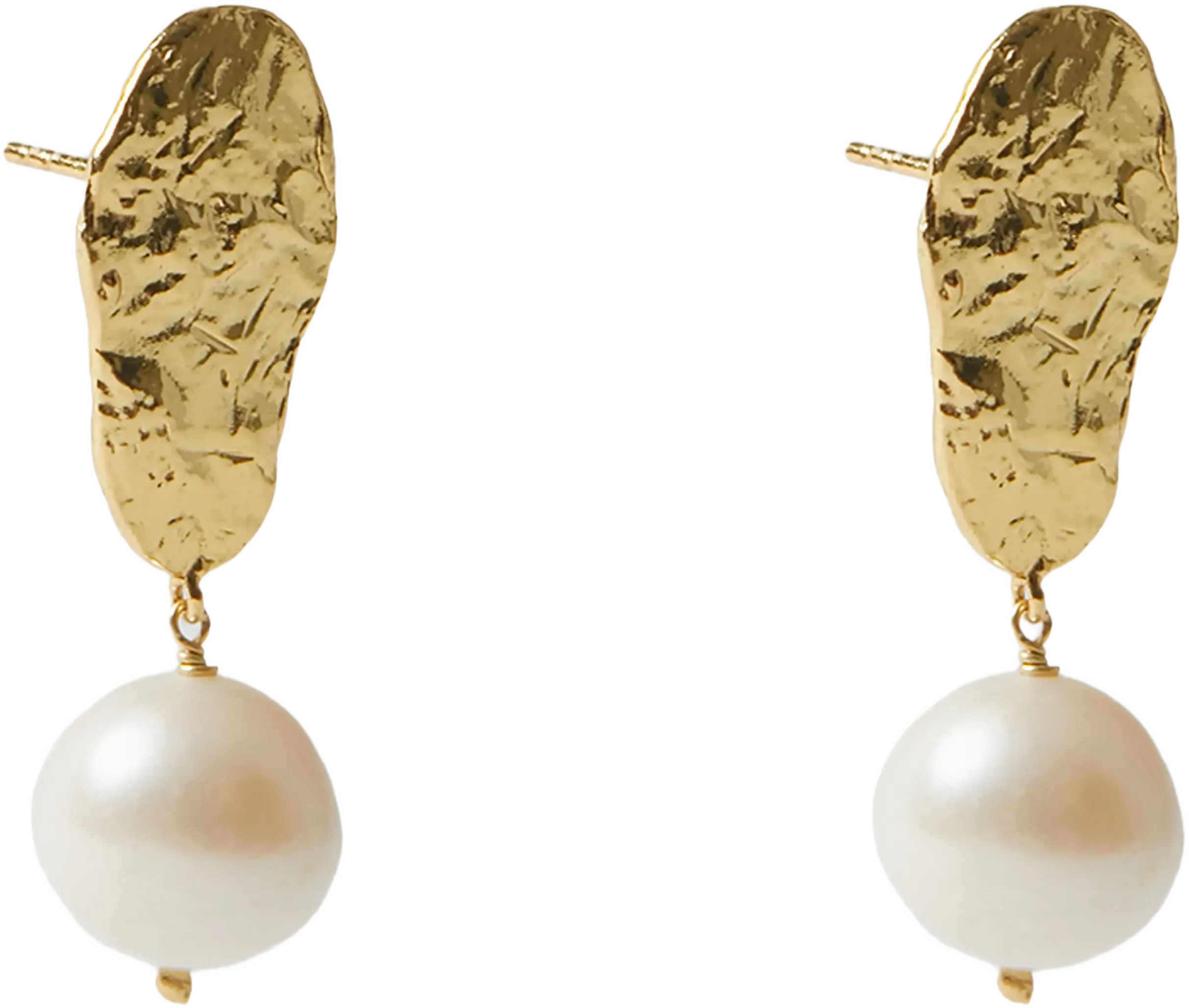 Argento Vivo Sterling Silver Freshwater Pearl Molten Drop Earrings