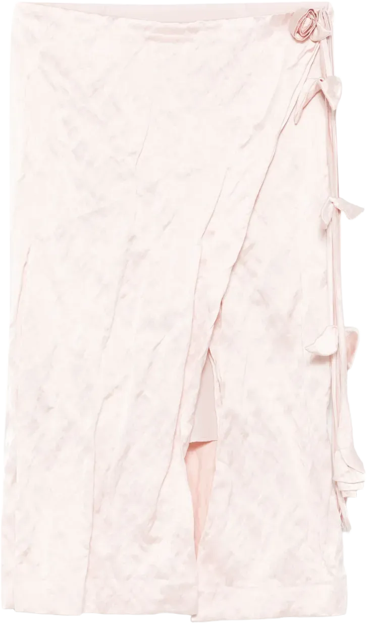 crinkled wrapped midi skirt