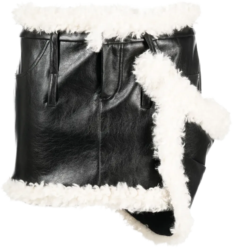 shearling-trim miniskirt