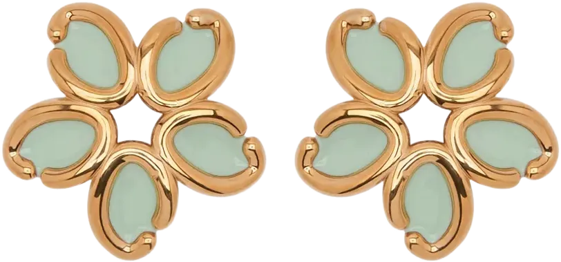 Enamel O Flower earrings