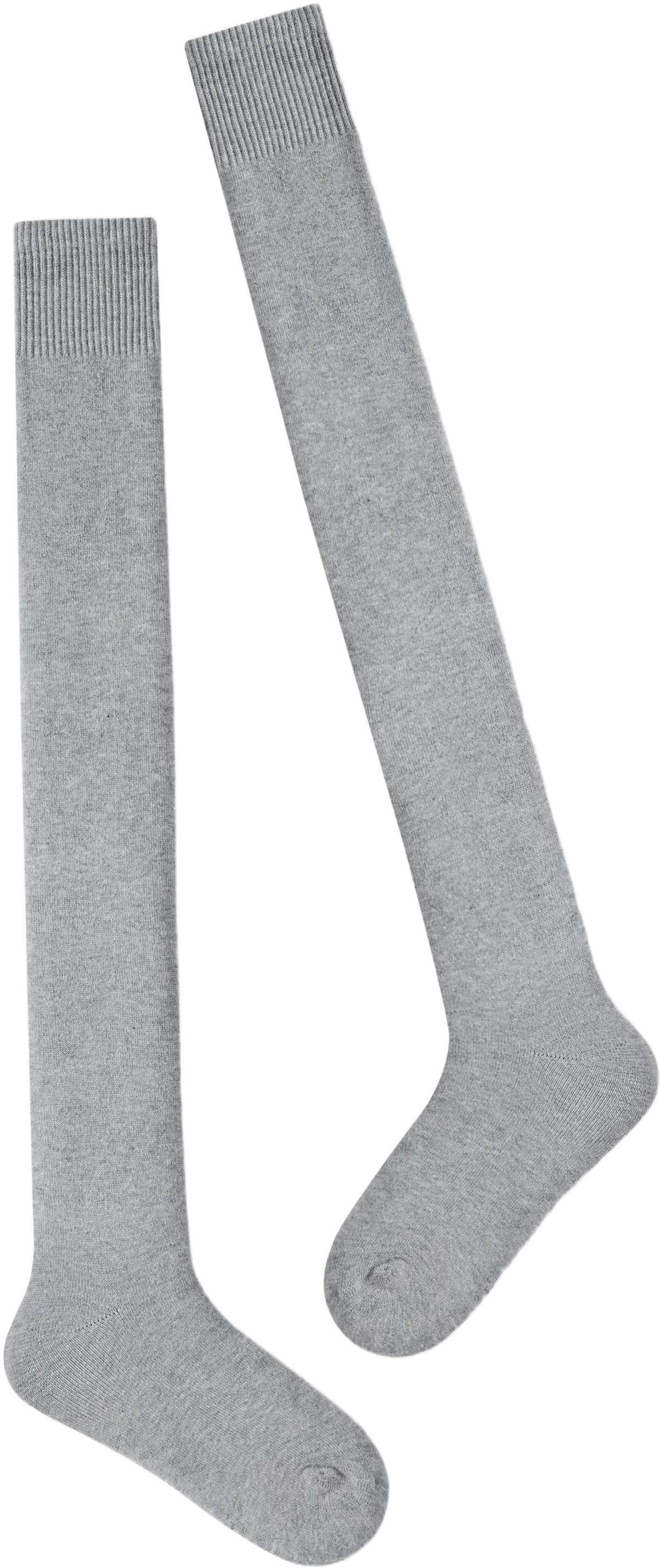 FLEECE LINED SOLID OVER THE KNEE SOCKS