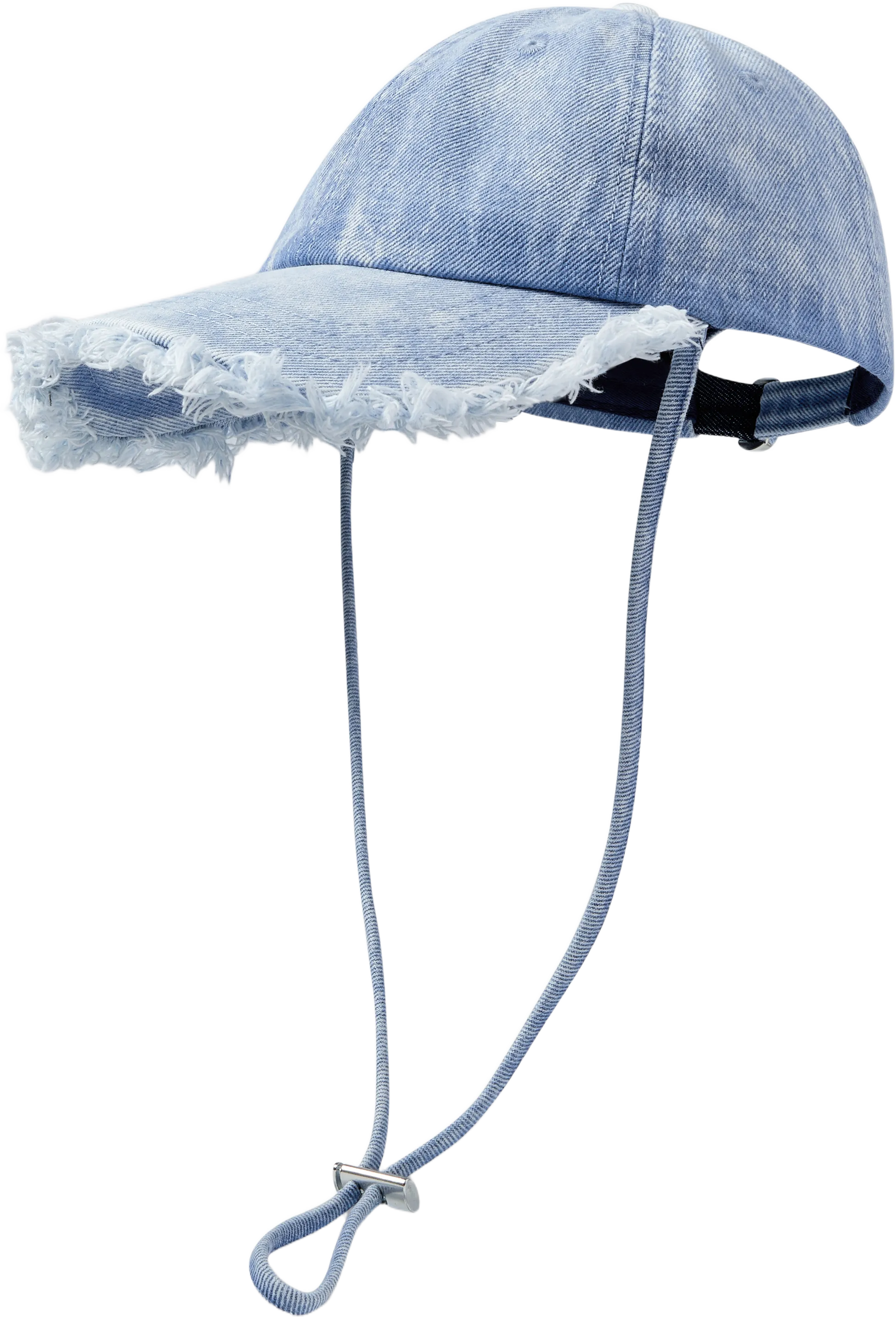 RAW EDGE LACE-UP DENIM BASEBALL CAP