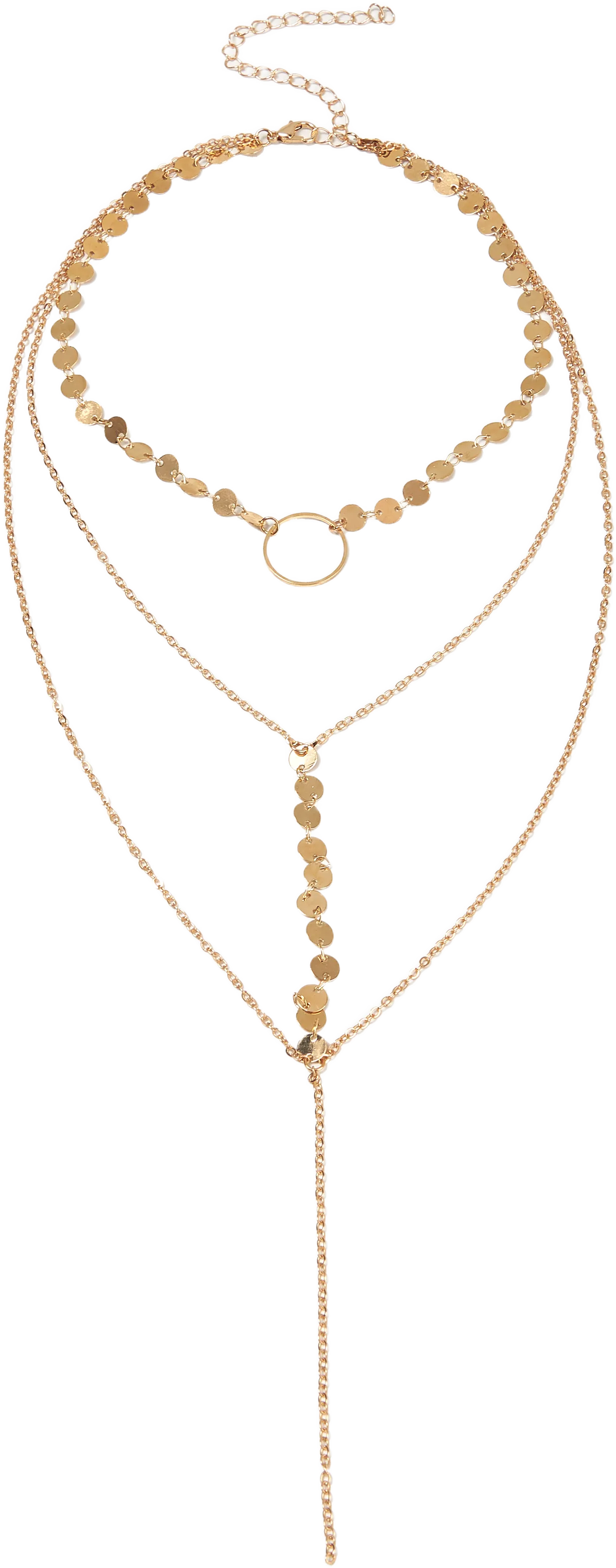 Handmade Brass Sequin Layered Choker Necklace