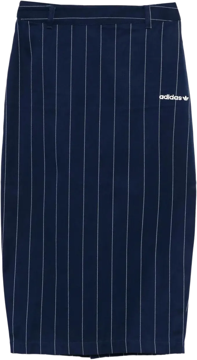 adidas Women's Blue Pinstriped Pencil Midi Skirt