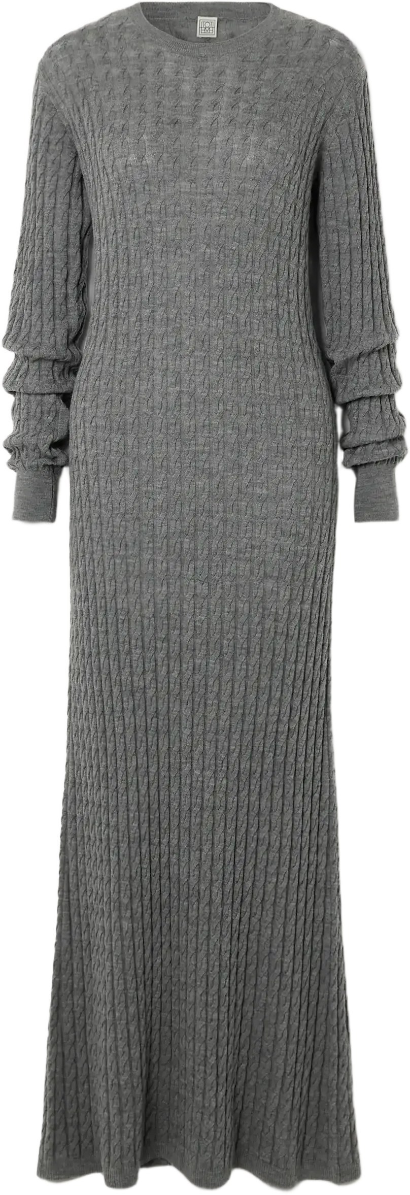 Cable-knit wool maxi dress