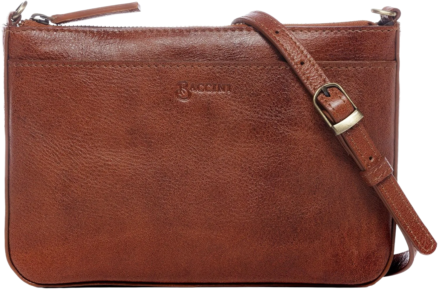 BACCINI Lorena Light-Crunchy-Tan Women's Elegant Hobo Handbag Shoulder Bag & Clutch Real Leather Cross-Body Bag Female 1.2L 24x16x3cm 2023