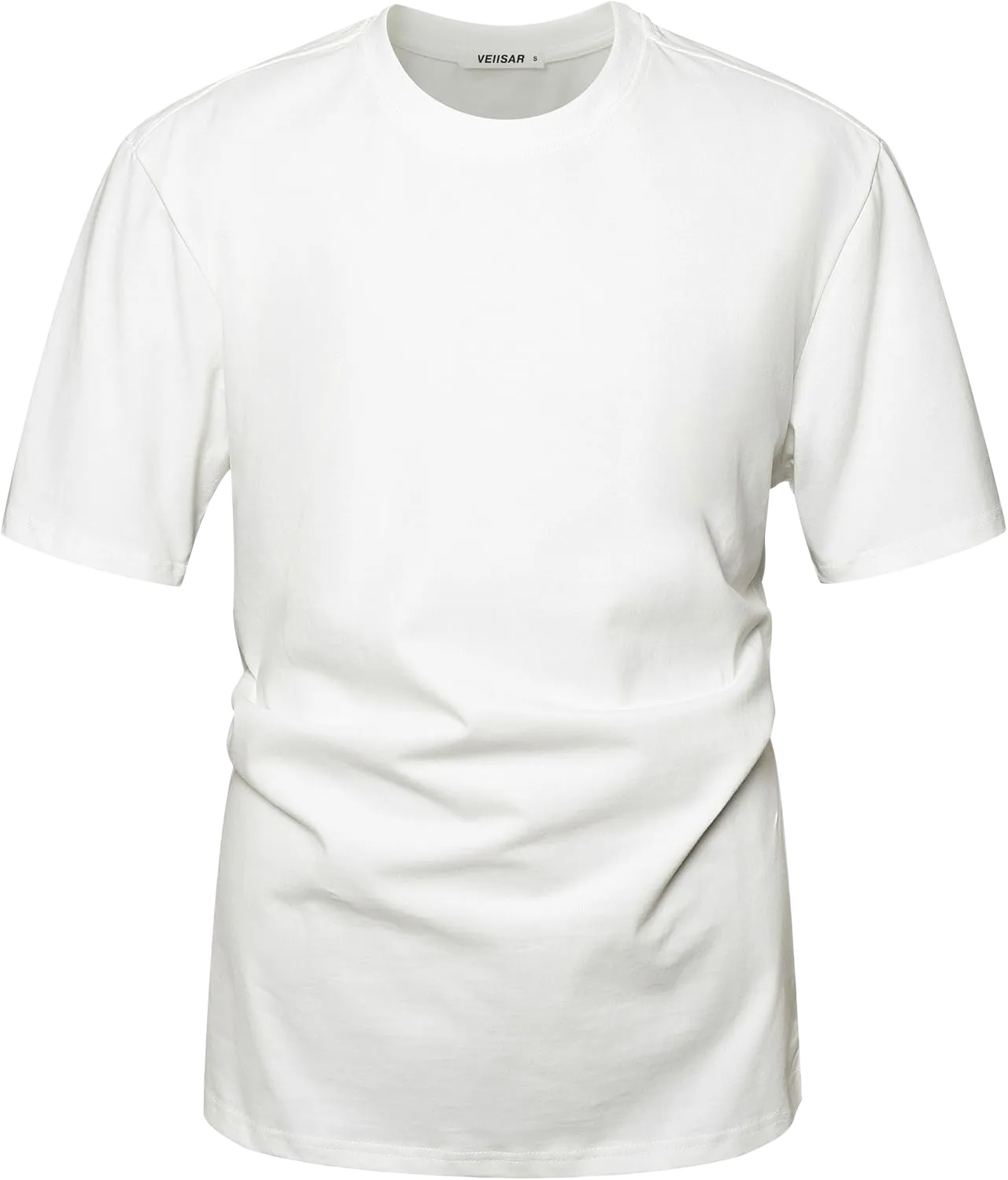 VEIISAR Men's Heavy Weight Crew Neck T-Shirt Mens Premium Cotton Tee - Pre Shrunk S-3XL XX-Large White