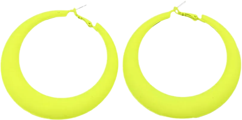 80s 90s Neon Chunky Hoop Earrings Large Retro Exaggerated Round Candy Color Matte Geometric Dangle Earrings for Women Party Retro Y2k Costume Accessory (Yellow)
