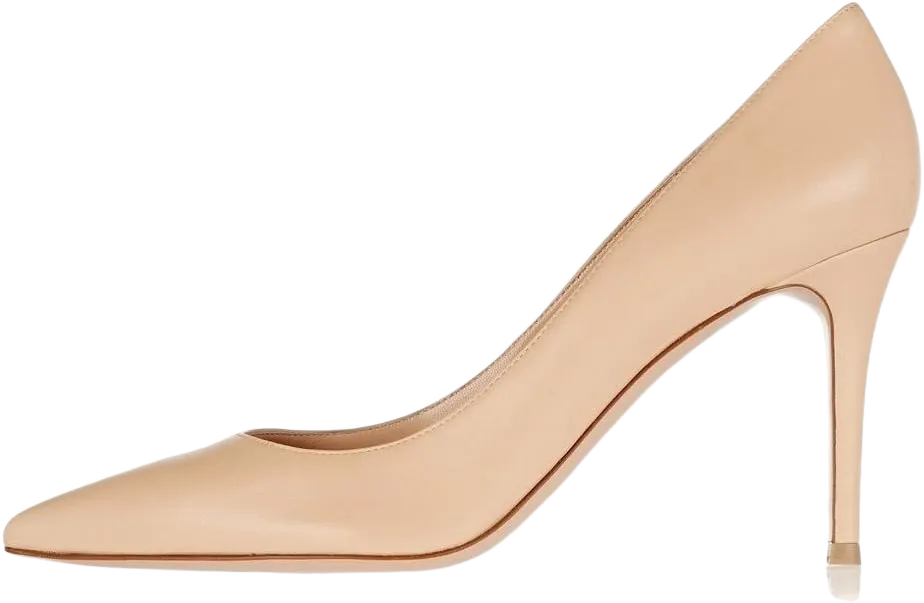 SAMMITOP Women's Classic 80mm High Heel Pumps Pointed Toe Office Work Dress Shoes 5 Beige