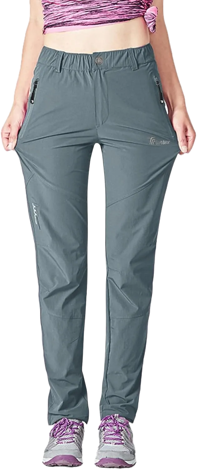 Rdruko Women's Hiking Pants Lightweight Quick Dry Outdoor Travel Fishing Walking Pants(Iron Gray, US M)