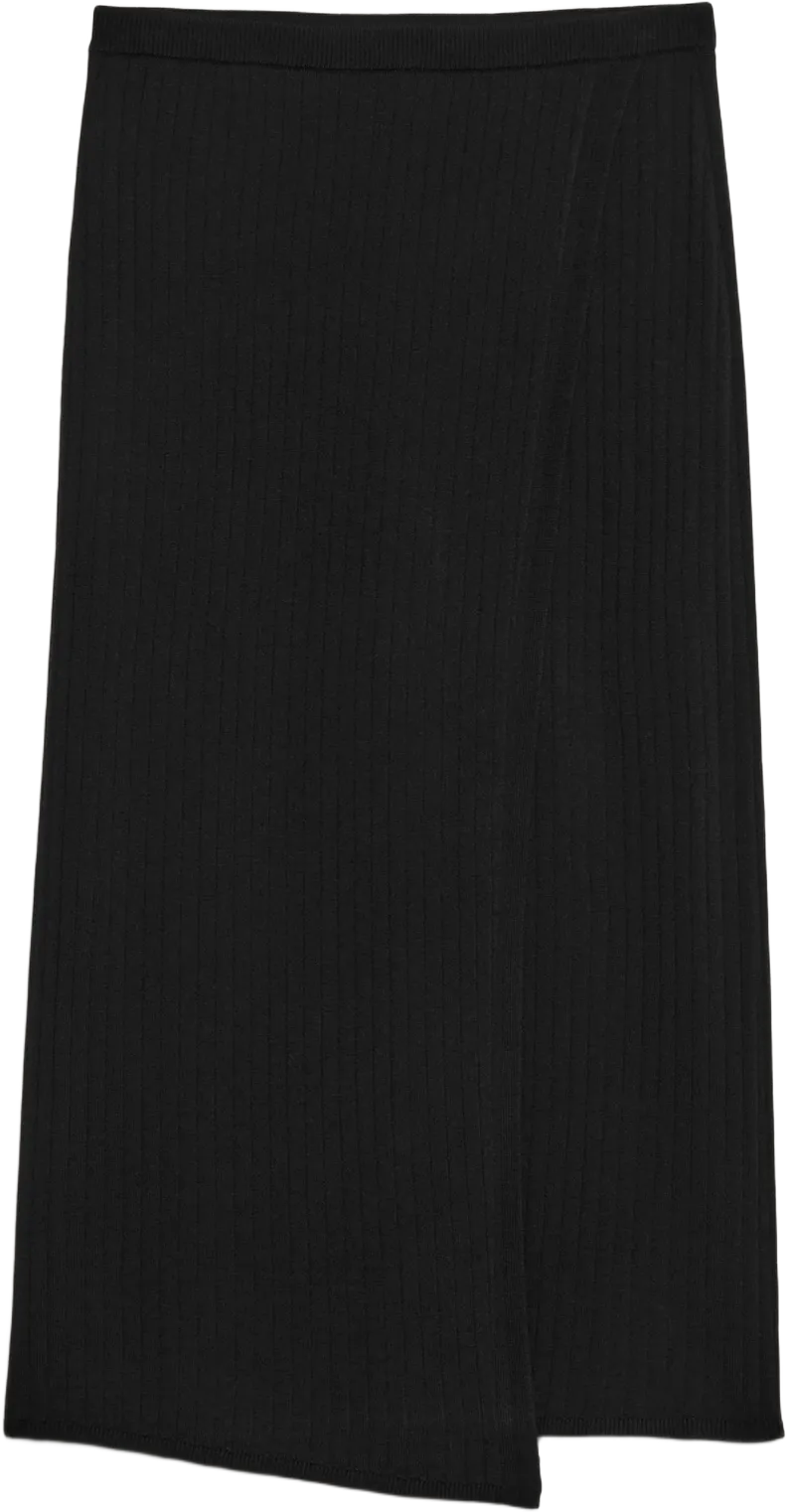 Merino Wrap Midi Skirt