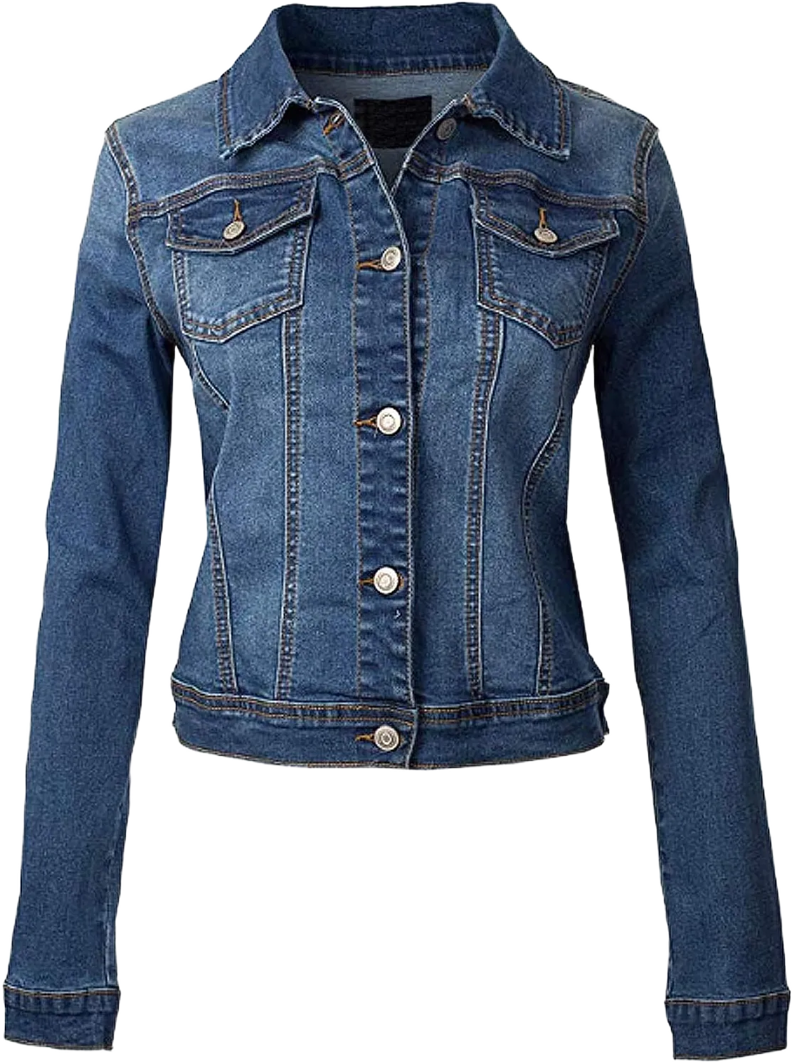 Women's Classic Casual Stretch Fabric Denim Jean Jacket