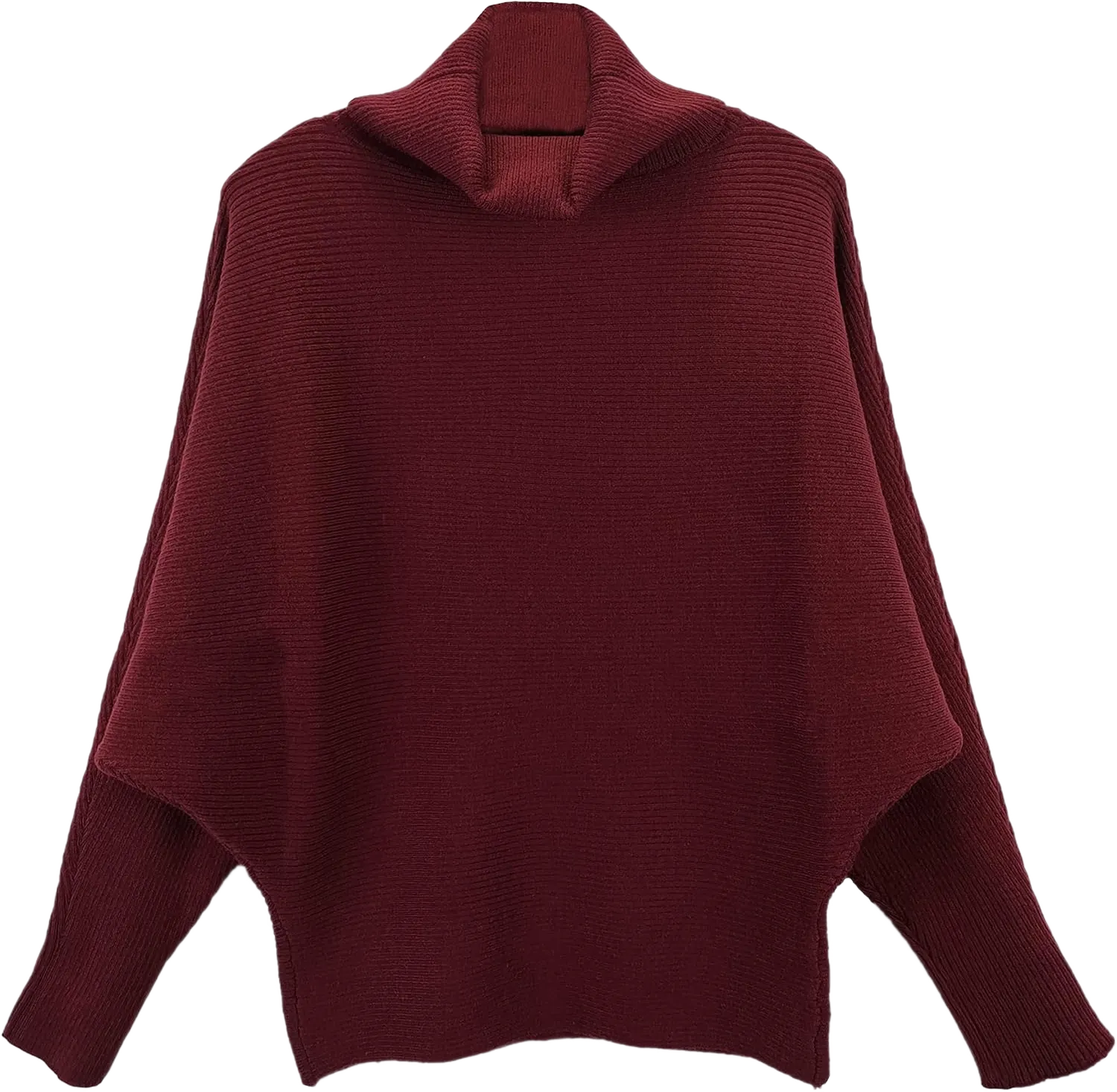 GABERLY Turtleneck Batwing Sleeves Dolman Knitted Oversized Sweaters and Pullovers Tops for Women