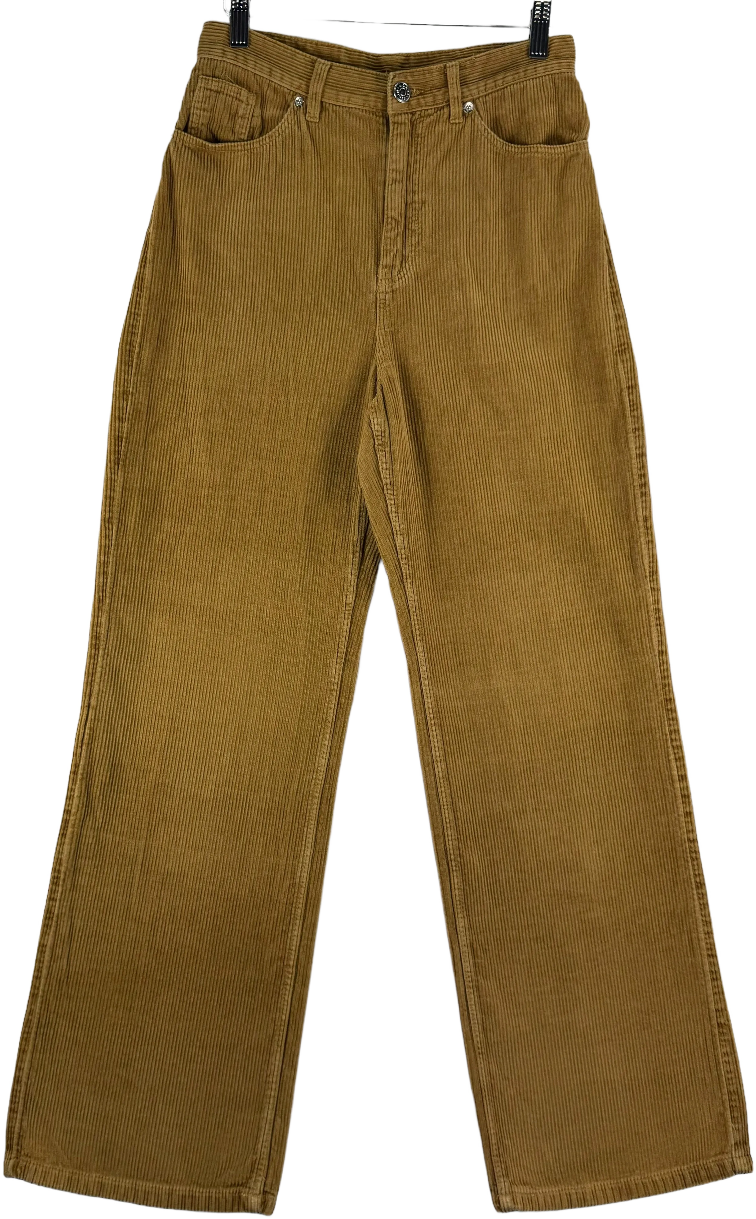 Monki Brown High Waist Loose Fit Corduroy Pants W26