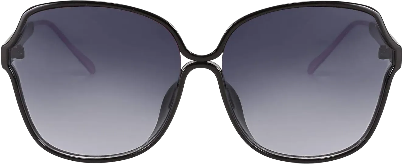 FEISEDY Oversized Butterfly Sunglasses for Women Retro Frame UV Protection Gradient Lens Sunnies B9022 Bright Black 63 Millimeters